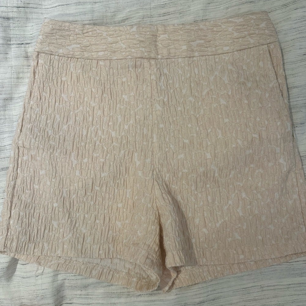 Express High Waist Textured Tan Shorts